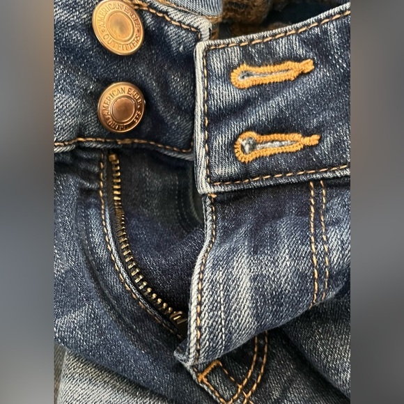 American Eagle AE Outfitters super stretch artist crop denim jeans SZ 4 - Picture 5 of 10